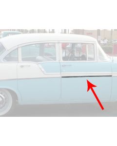 Chevy Front Door Molding, Bel Air, Left Upper Or Right Lower, For 4-Door Sedan Or Wagon, Show Quality, 1956