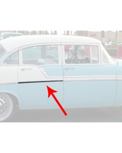 Chevy Rear Door Molding, Bel Air, Right, For 4-Door Sedan Or Wagon, Show Quality, 1956