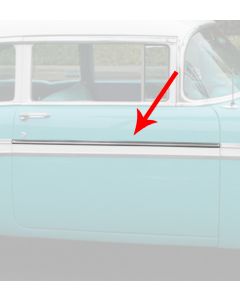 Chevy Front Door Molding, Bel Air, Left Lower Or Right Upper, For 2-Door, Show Quality, 1956