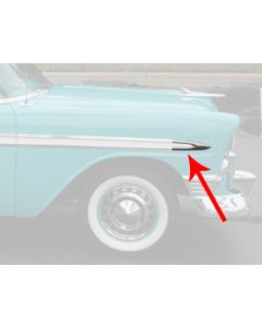 Chevy Front Fender Molding, Bel Air, Spear Point, Show Quality, 1956
