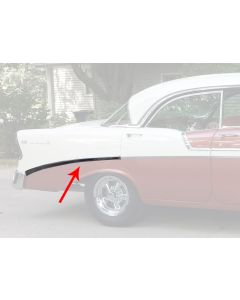 Chevy Rear Quarter Panel Molding, Bel Air, Right, For 4-Door Hardtop, Show Quality, 1956