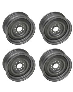 Chevy Steel Wheel Set, 14'' X 6'', For Disc Or Drum Brakes, 1955-1957