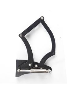 Classic Chevy - Billet Aluminum Hood Hinges, Matte Black, Steel Hood, 1955-1957