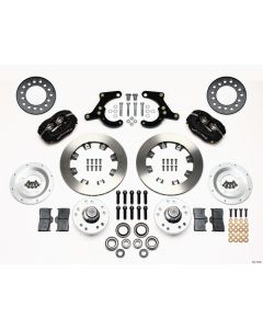 Chevy Wilwood Front Disc Brake Kit, Black Anodize Caliper,Plain Face Rotor,11.75, Forged Dynalite Pro Series 1955-1957