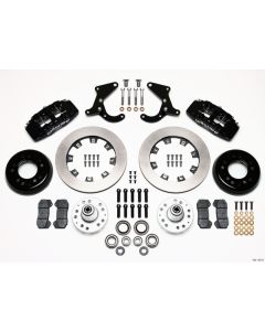 Chevy Wilwood Dynapro 6 Big Brake Front Disc Brake Kit, Black Powder Coat 6-Piston Calipers, Plain Face Rotor,12.19", 1955-1957