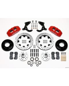 Chevy Wilwood Dynapro 6 Big Brake Front Disc Brake Kit, Red Powder Coat 6-Piston Caliper, SRP Drilled & Slotted Rotor,12.19", 1955-1957