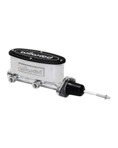 1955-1957 Chevy Wilwood Tandem Master Cylinder with Pushrod, Ball-Burnished Aluminum, 15/16" Bore