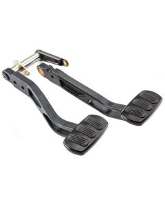 Chevy Billet Aluminum Brake/Clutch Pedal Arms, Black, Lokar, 1955-1957