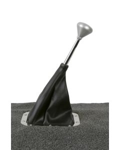 Shifter Boot, Rectangular Floor Mount, With Polished Stainless Ring, Lokar