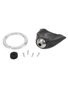 Billet Aluminum Round Shifter Boot Ring, Satin Finish, With Classic Shifter Boot, Lokar
