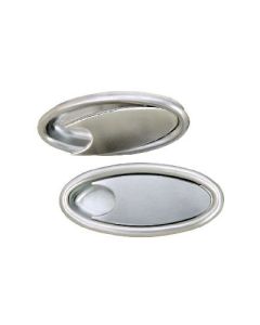 Door Handles, Oval, Interior, Billet Aluminum, Brushed, Pair, Lokar, 55-57
