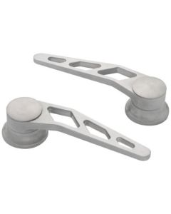 Door Handles, Interior, Windowed Billet Aluminum, Pair, Brushed, Lokar, GM 1955-1957
