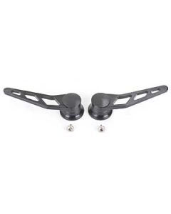 Door Handles, Interior, Windowed Billet Aluminum, Pair, Midnight Black, Lokar, GM 1955-1957
