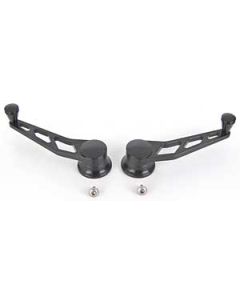 Window Crank Handles, Lokar Windowed Billet Aluminum, Pair, Midnight Black, GM 1955-1957
