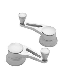 Vent Window Crank Handles, Lokar Windowed Billet Aluminum, Pair, Polished, GM 1955-1957
