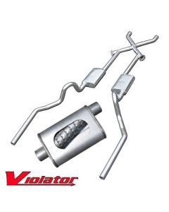 Pypes Dual Exhaust System, 2.5", Violator Mufflers, Crossmember Back W/X-Change, Pypes 1955-1957