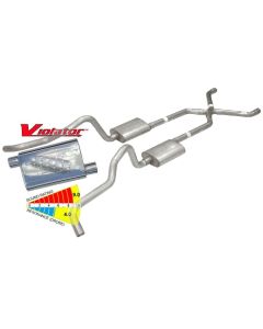 Chevy Wagon Pypes Dual Exhaust System, 2.5", Violator Mufflers, Crossmember Back W/X-Pipe, 1955-1957
