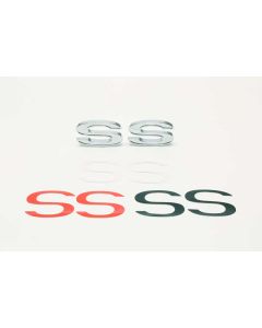 SS Emblem, Chrome W/Inserts, Universal