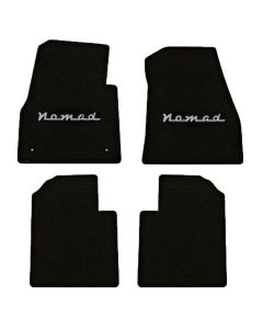 1955-57 Chevy Lloyds Ultimat Black Front/Rear Floor Mats Silver Nomad Logo