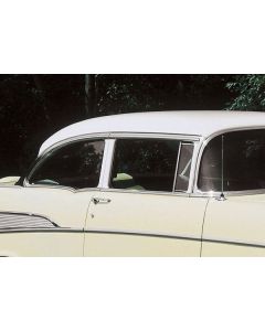 Chevy Side Glass Set, Installed In Lower Channels, Smoke Tinted, 2-Door Sedan, 1955-1957
