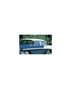 Chevy Side Glass Set, Installed In Lower Channels, Smoke Tinted, 4-Door Sedan, 1955-1957