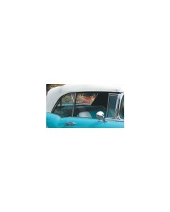 Chevy Quarter Glass, Installed In Frame, Smoke Tinted, Convertible, Right, 1955-1957