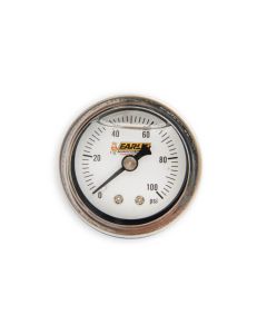 Earl's Oil Filled 100 PSI Fuel Pressure Gauge 1.5" - 0 to 100 - 1/8 NPT Male Thread
