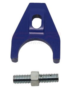 Engine Distributor Clamp, Zinc Alloy, Blue Finish, Fits Chevy V8/V6 Engines