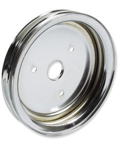 Chevelle Crankshaft Pulley, Small Block, Double Groove, Chrome, 1964-1968