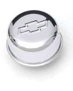 1964-1972 Chevelle Valve Cover Oil Filler Cap, Push-In, Bowtie Logo, Chrome