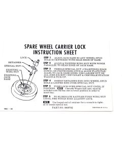 Chevelle Spare Wheel Carrier Lock Instruction Sheet, 1965-1966