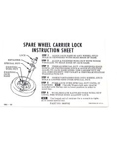 Chevelle Spare Wheel Carrier Lock Instruction Sheet, 1965-1966