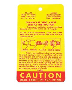 Chevelle Crankcase Valve Service Instructions, 1964