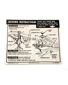 Chevelle Jacking Instructions Decal, 1967-1968