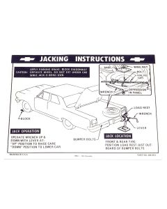 1964-1966 Chevelle Jacking Instructions Decal