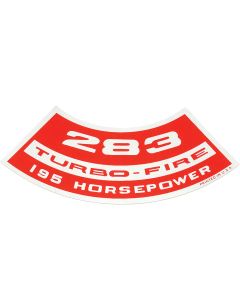 Chevelle Air Cleaner Decal 283 Turbo-Fire 195 hp, 2Bc, 1966-1967