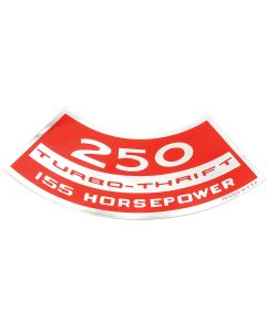 Chevelle Air Cleaner Decal, 250 Turbo-Thrift 155 hp, 1967-1970