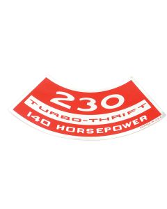 Chevelle Air Cleaner Decal, 230 Turbo-Thrift 140 hp, 1967-1970