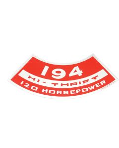 Chevelle Air Cleaner Decal, 194 Hi-Thrift 120 hp, 1964-1966
