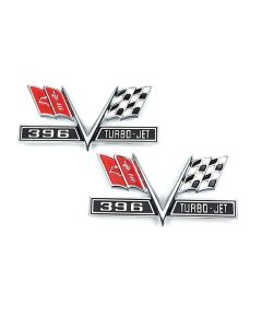 Chevelle Fender Emblems, 396 Turbo-Jet, 1965-1967