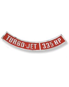 1964-1972 Chevelle Air Cleaner Decal, "Turbo-Jet 335 hp