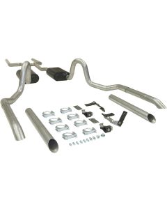 " Chevelle Exhaust System, Dual, 2.5", Aluminized American Thunder, For Cars With Headers, Flowmaster, 1964-1972