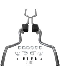 Chevelle Exhaust System, Dual, 3", Aluminized American Thunder, For Cars With Headers, Flowmaster, 1968-1972