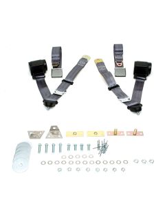 Chevelle Seat Belt & Shoulder Harness Kit, Front, 3-Point Retractable, Blue, 1964-1965