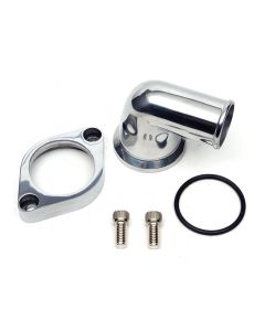 Chevelle Thermostat Housing, Small Block, 90 Degree Swivel,Polished Aluminum, With O-Ring Seal, 1964-1972