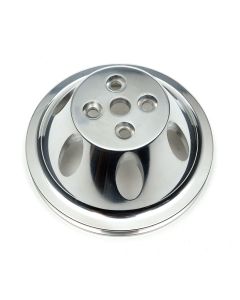 Chevelle Water Pump Pulley, Small Block, Single Groove, Polished Billet Aluminum, For Cars With Short Water Pump, 1964-1968