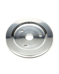 Chevelle Crankshaft Pulley, Small Block, Single Groove, Polished Billet Aluminum, For Cars With Short Water Pump, 1964-1968