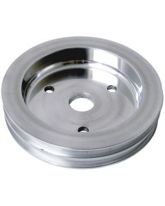 Chevelle Crankshaft Pulley, Small Block, Double Groove, Polished Billet Aluminum, For Cars With Short Water Pump, 1964-1968