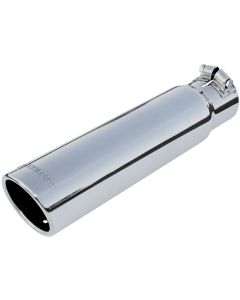 Chevelle Exhaust Tip, 4" x 7.5", For 2.5" Pipe, Rolled Edge, Double Wall, Polished Stainless Steel, Flowmaster, 1964-1972