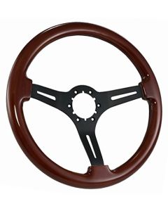 1947-2002 Chevy-GMC Truck Volante S6 Steering Wheel Mahogany Finish With Black Spokes	